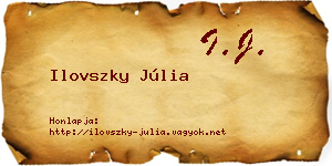 Ilovszky Júlia névjegykártya