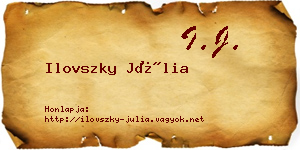 Ilovszky Júlia névjegykártya